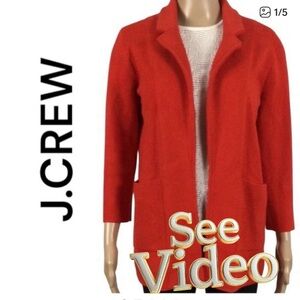 👛 (ANY 2/$35) J.CREW 365 Red Open Front Stretchy Jacket, Large Pockets XS To S